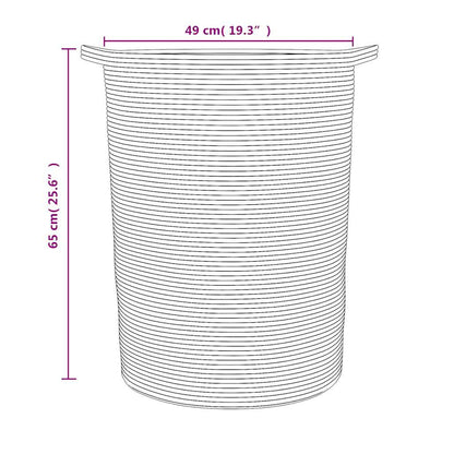 vidaXL Storage Basket Brown and White Ø49x65 cm Cotton