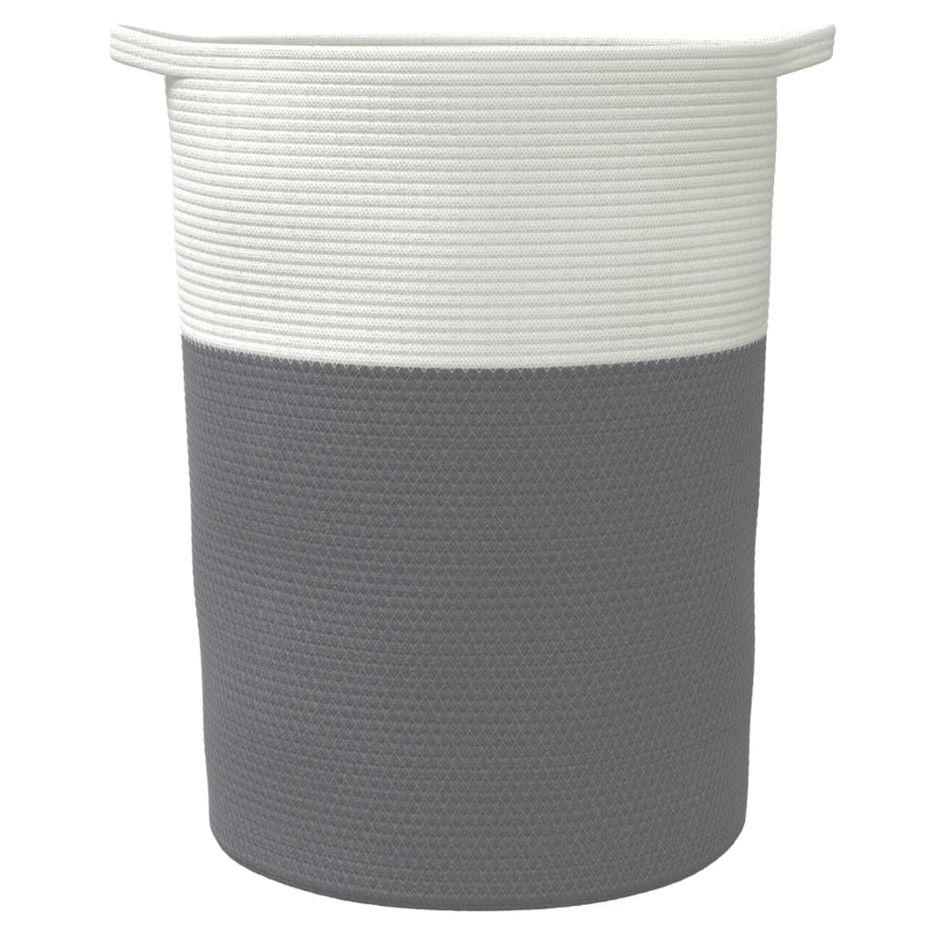 vidaXL Storage Basket Grey and White Ø49x65 cm Cotton