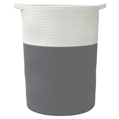 vidaXL Storage Basket Grey and White Ø49x65 cm Cotton