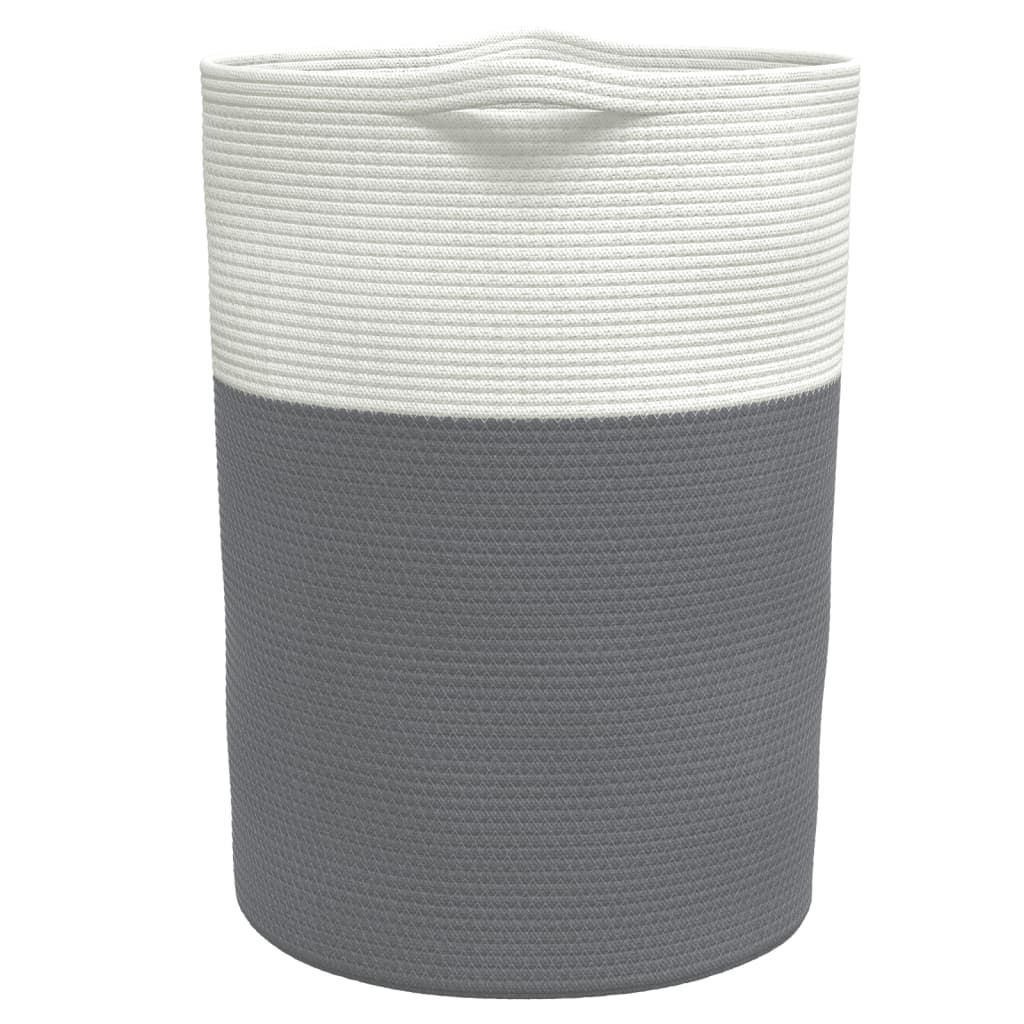 vidaXL Storage Basket Grey and White Ø49x65 cm Cotton