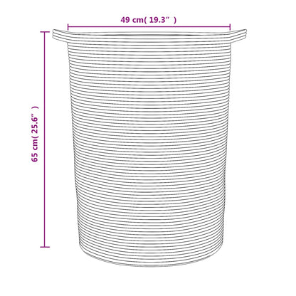 vidaXL Storage Basket Grey and White Ø49x65 cm Cotton