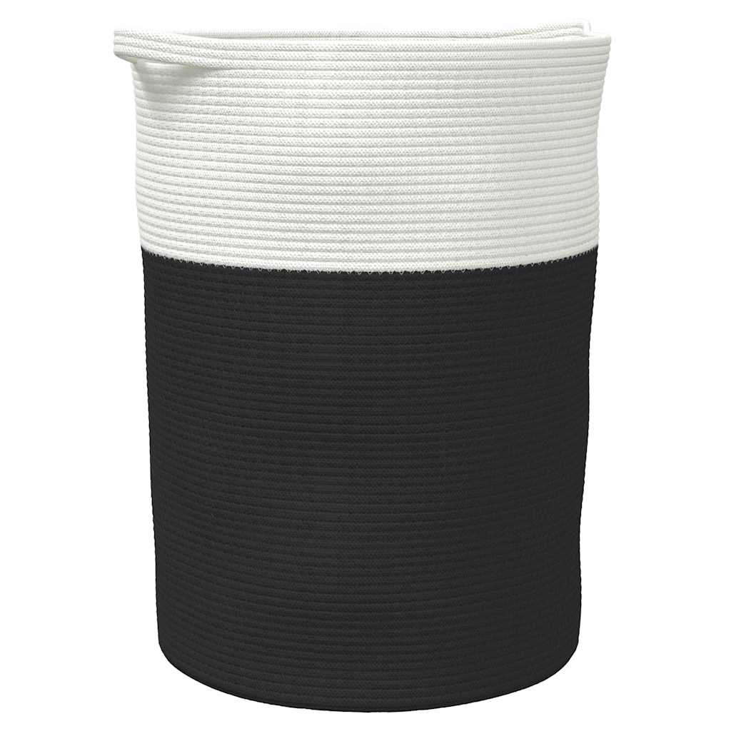 vidaXL Storage Basket Black and White Ø49x65 cm Cotton