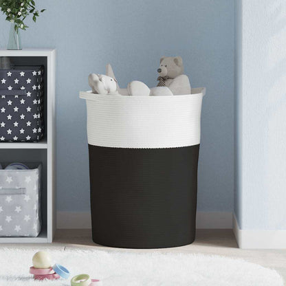 vidaXL Storage Basket Black and White Ø49x65 cm Cotton