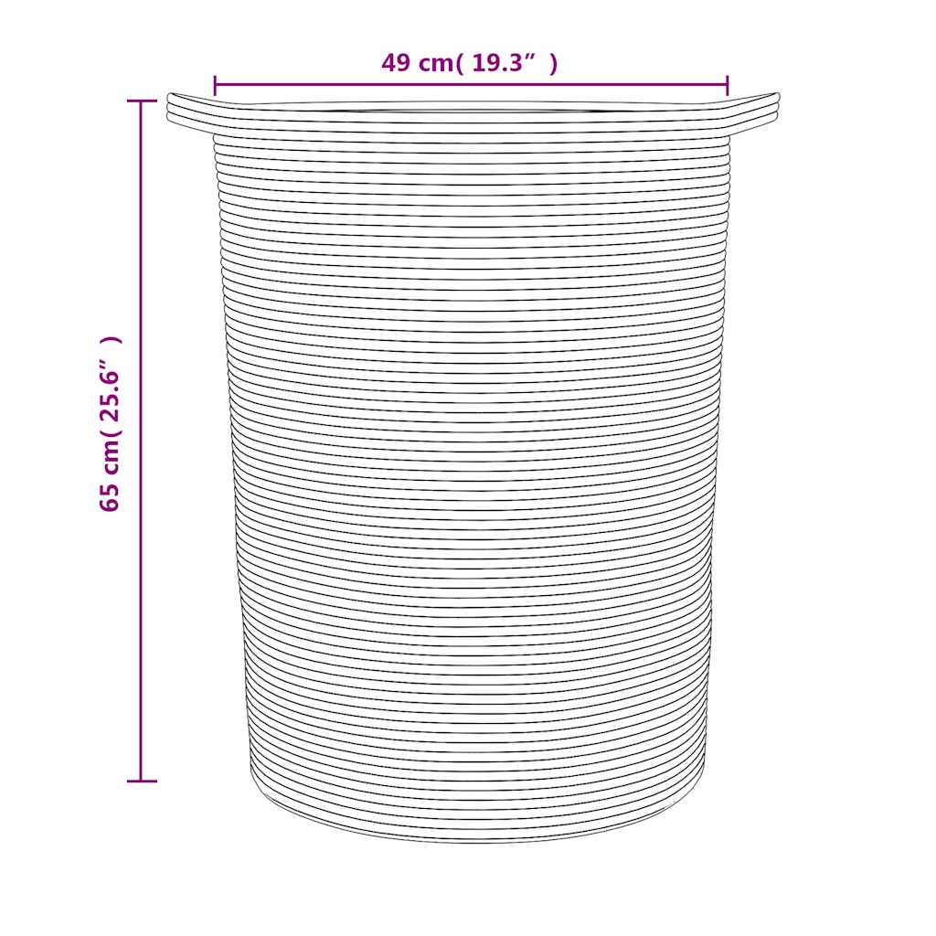 vidaXL Storage Basket Black and White Ø49x65 cm Cotton
