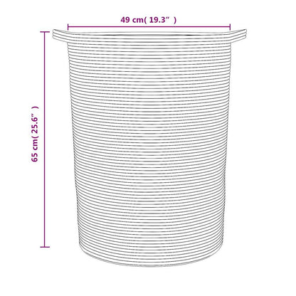 vidaXL Storage Basket Black and White Ø49x65 cm Cotton