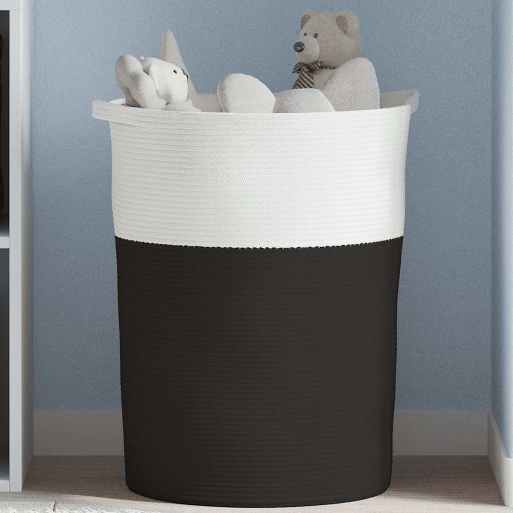 vidaXL Storage Basket Black and White Ø49x65 cm Cotton
