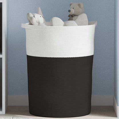 vidaXL Storage Basket Black and White Ø49x65 cm Cotton