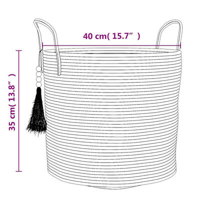 vidaXL Storage Basket Brown Ø40x35 cm Cotton
