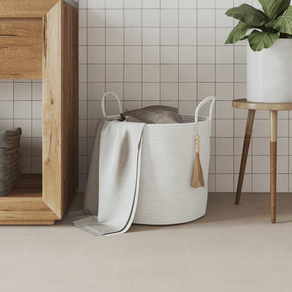 vidaXL Storage Basket White Ø40x35 cm Cotton