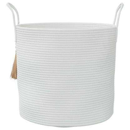 vidaXL Storage Basket White Ø40x35 cm Cotton