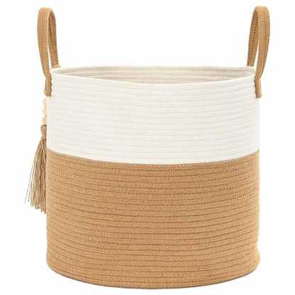 vidaXL Storage Basket Brown and White Ø40x35 cm Cotton