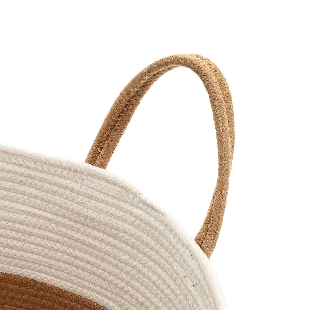 vidaXL Storage Basket Brown and White Ø40x35 cm Cotton