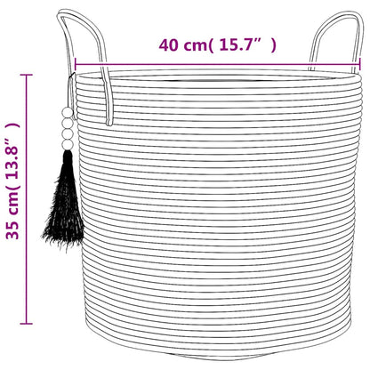 vidaXL Storage Basket Brown and White Ø40x35 cm Cotton