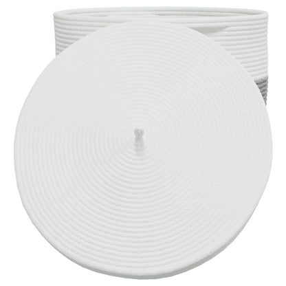 vidaXL Storage Basket with Lid White and Black Ø40x35 cm Cotton