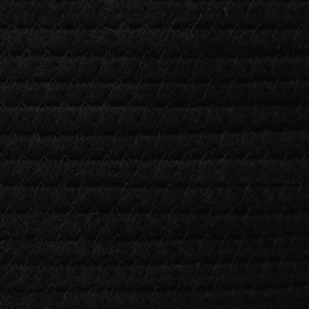 vidaXL Storage Basket with Lid White and Black Ø40x35 cm Cotton