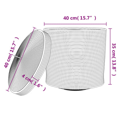 vidaXL Storage Basket with Lid Brown and White Ø40x35 cm Cotton