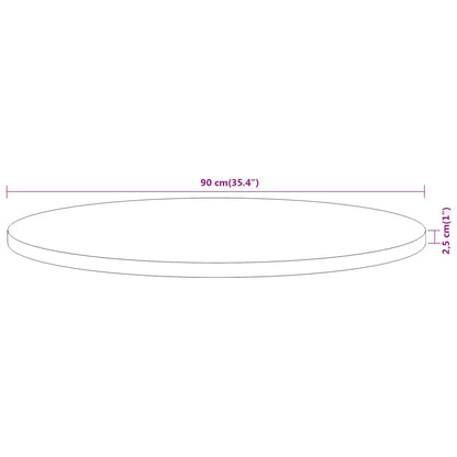 vidaXL Table Top Ø90x2.5 cm Round Solid Wood Acacia