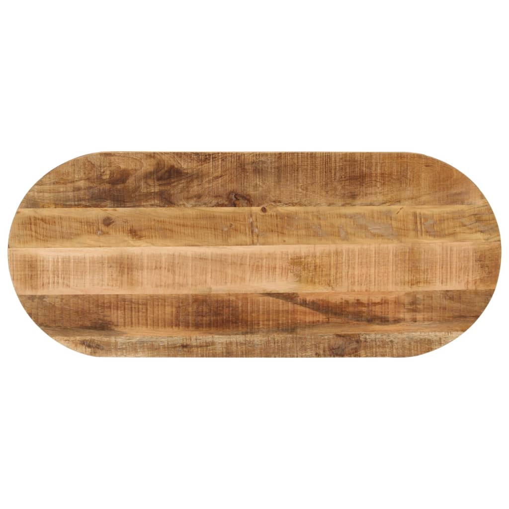 vidaXL Table Top 110x50x2.5 cm Oval Solid Wood Rough Mango