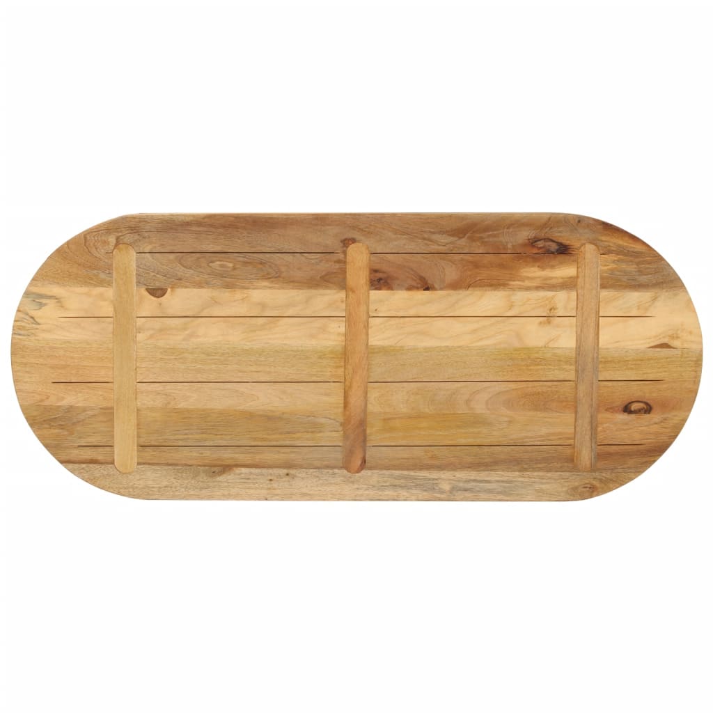 vidaXL Table Top 100x40x3.8 cm Oval Solid Wood Rough Mango