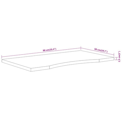 vidaXL Desk Top 90x50x2.5 cm Rectangular Solid Wood Acacia