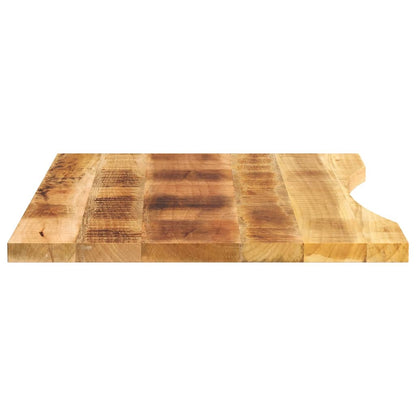 vidaXL Desk Top with Curve 90x50x2.5 cm Solid Wood Rough Mango