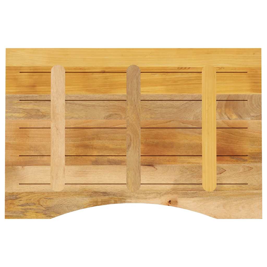 vidaXL Desk Top with Curve 90x50x2.5 cm Solid Wood Rough Mango