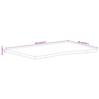 vidaXL Desk Top with Curve 80x60x2.5 cm Solid Wood Rough Mango