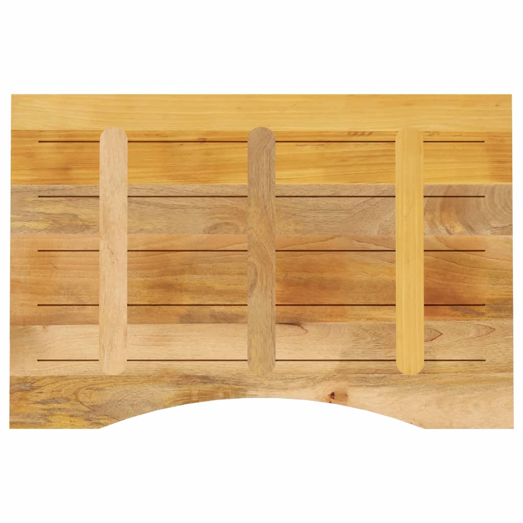 vidaXL Desk Top with Curve 100x60x2.5 cm Solid Wood Rough Mango