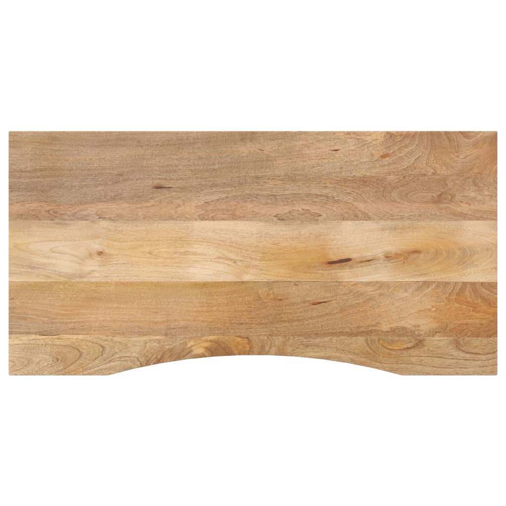 vidaXL Desk Top with Curve 110x60x2.5 cm Solid Wood Rough Mango