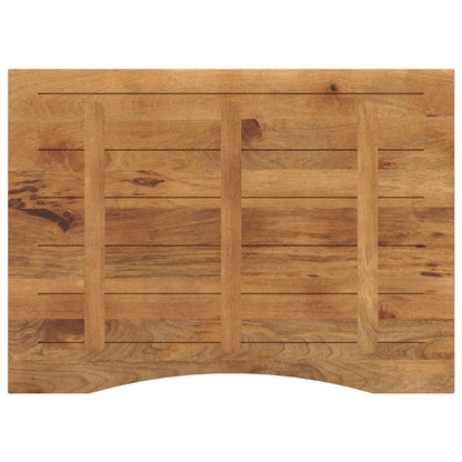 vidaXL Desk Top with Curve 110x80x2.5 cm Solid Wood Rough Mango
