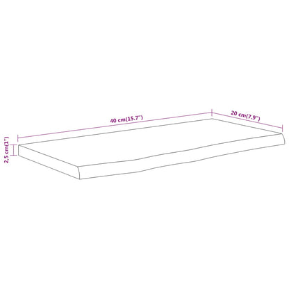 vidaXL Wall Shelf 40x20x2.5 cm Rectangular Solid Wood Acacia Live Edge