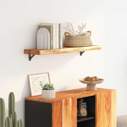 vidaXL Wall Shelf 80x20x2,5 cm Rectangular Solid Wood Acacia Live Edge