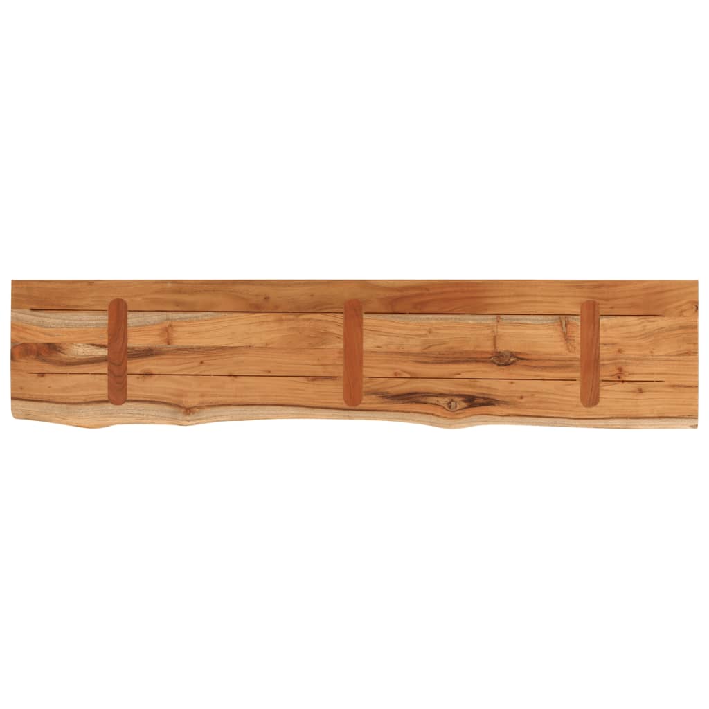 vidaXL Wall Shelf 110x20x2.5 cm Rectangular Solid Wood Acacia Live Edge