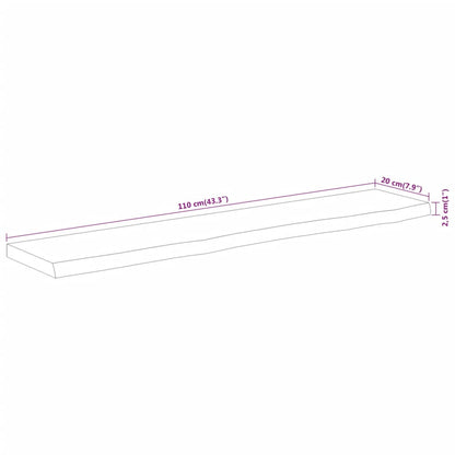 vidaXL Wall Shelf 110x20x2.5 cm Rectangular Solid Wood Acacia Live Edge
