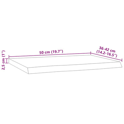vidaXL Wall Shelf 50x40x2.5 cm Rectangular Solid Wood Acacia Live Edge