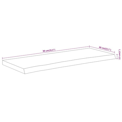 vidaXL Table Top 90x40x2.5 cm Rectangular Solid Wood Acacia Live Edge