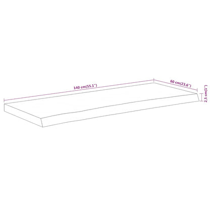 vidaXL Bathroom Countertop 140x60x2.5 cm Rectangular Solid Wood Acacia