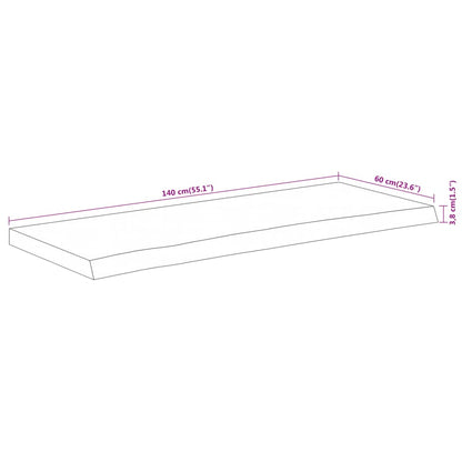 vidaXL Bathroom Countertop 140x60x3,8 cm Rectangular Solid Wood Acacia