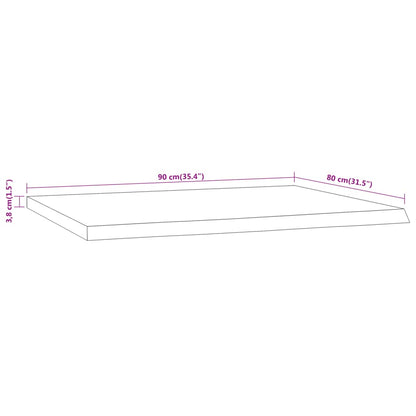 vidaXL Desk Top 90x80x3.8 cm Rectangular Solid Wood Acacia Live Edge