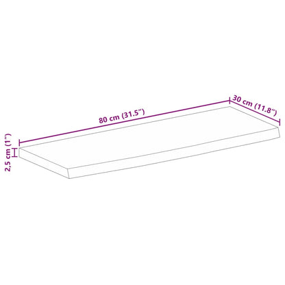 vidaXL Table Top Live Edge 80x30x2.5 cm Solid Wood Mango