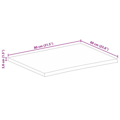 vidaXL Table Top Live Edge 80x60x3.8 cm Solid Wood Mango