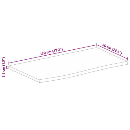 vidaXL Table Top Live Edge 120x60x3.8 cm Solid Wood Mango