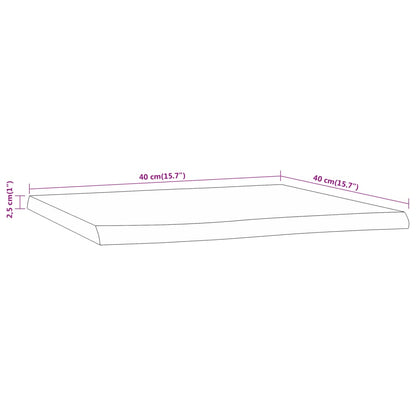 vidaXL Table Top 40x40x2.5 cm Rectangular Solid Wood Acacia Live Edge