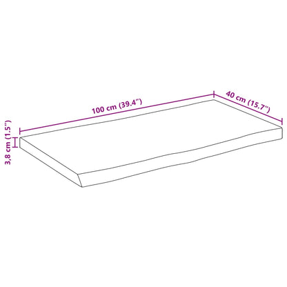 vidaXL Table Top Live Edge 100x40x3.8 cm Solid Wood Rough Mango