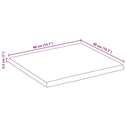 vidaXL Table Top 40x40x2.5 cm Live Edge Solid Wood Mango