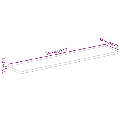 vidaXL Table Top 140x50x2.5 cm Rectangular Solid Wood Acacia