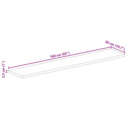 vidaXL Table Top 160x50x2.5 cm Rectangular Solid Wood Acacia