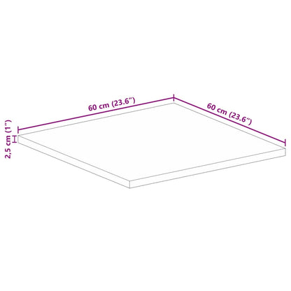 vidaXL Table Top 60x60x2.5 cm Square Solid Wood Acacia