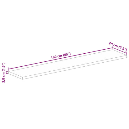 vidaXL Table Top 160x20x3.8 cm Rectangular Solid Wood Acacia