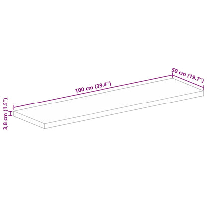 vidaXL Table Top 100x50x3.8 cm Rectangular Solid Wood Acacia